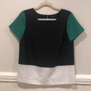 J. Crew Factory Color Block Short Sleeve Top